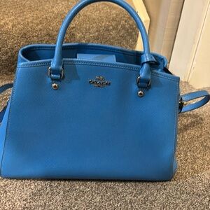 NWOT coach Cross body satchel, beautiful blue!